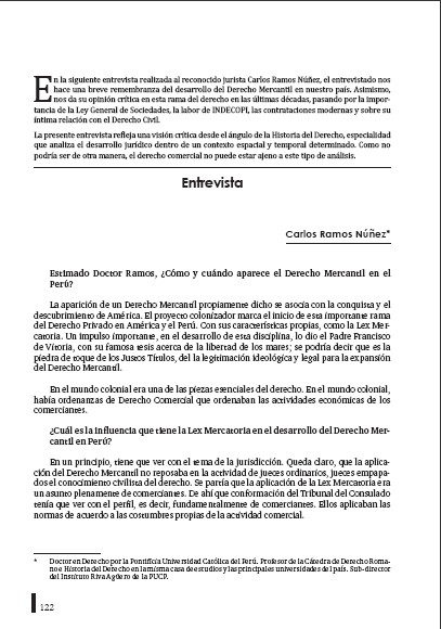 Portada de Derecho Mercantil - Entrevista