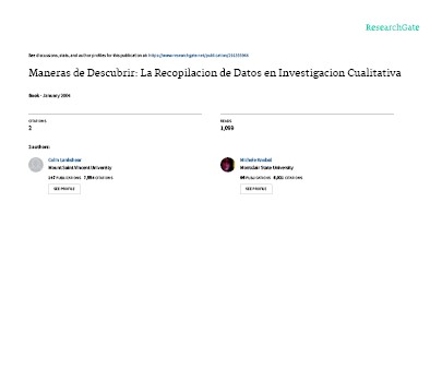 Portada de MANERAS DE DESCUBRIR La recopilación de datos en investigación cualitativa