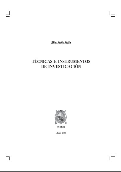Portada de TÉCNICAS E INSTRUMENTOS DE INVESTIGACIÓN