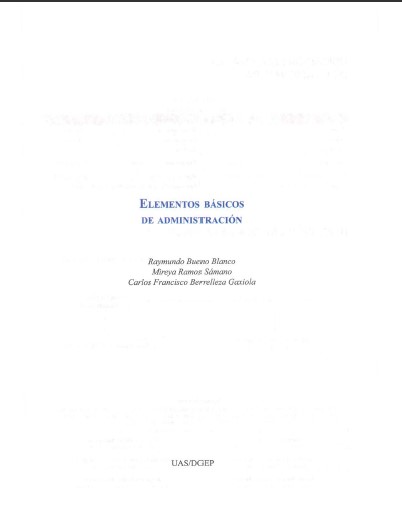 Portada de ELEMENTOS BÁSICOS DE ADMINISTRACIÓN