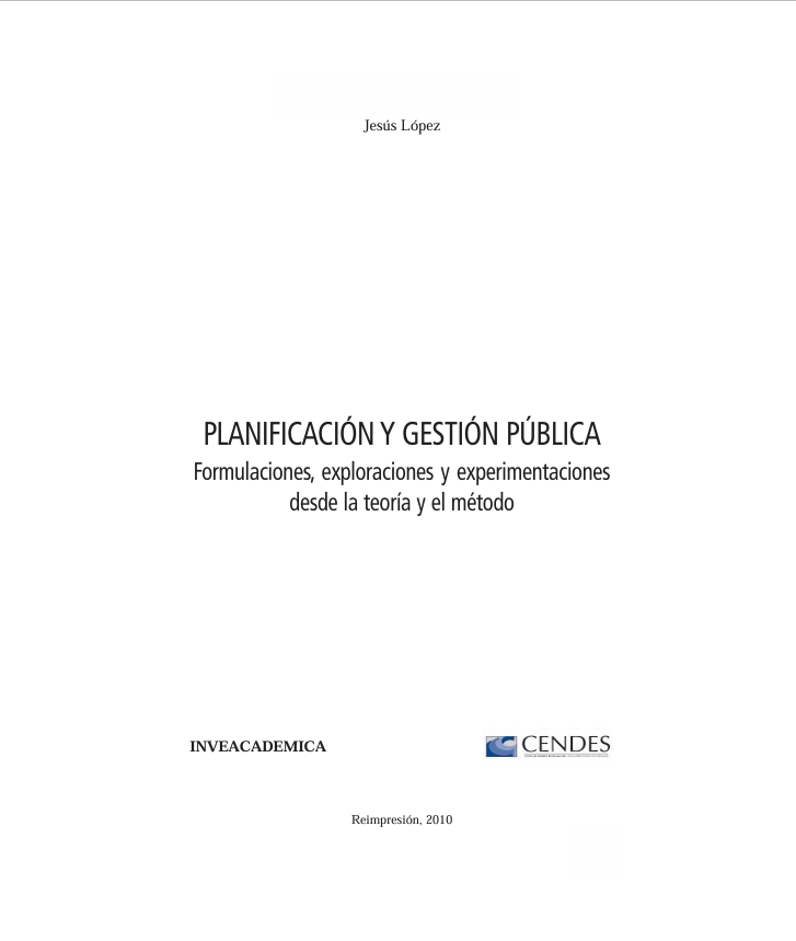 Portada de PLANIFICACIÓN Y GESTIÓN PÚBLICA