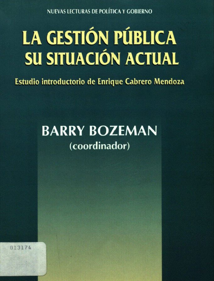 Portada de LA GESTIÓN PÚBLICA SU SITUACIÓN ACTUAL