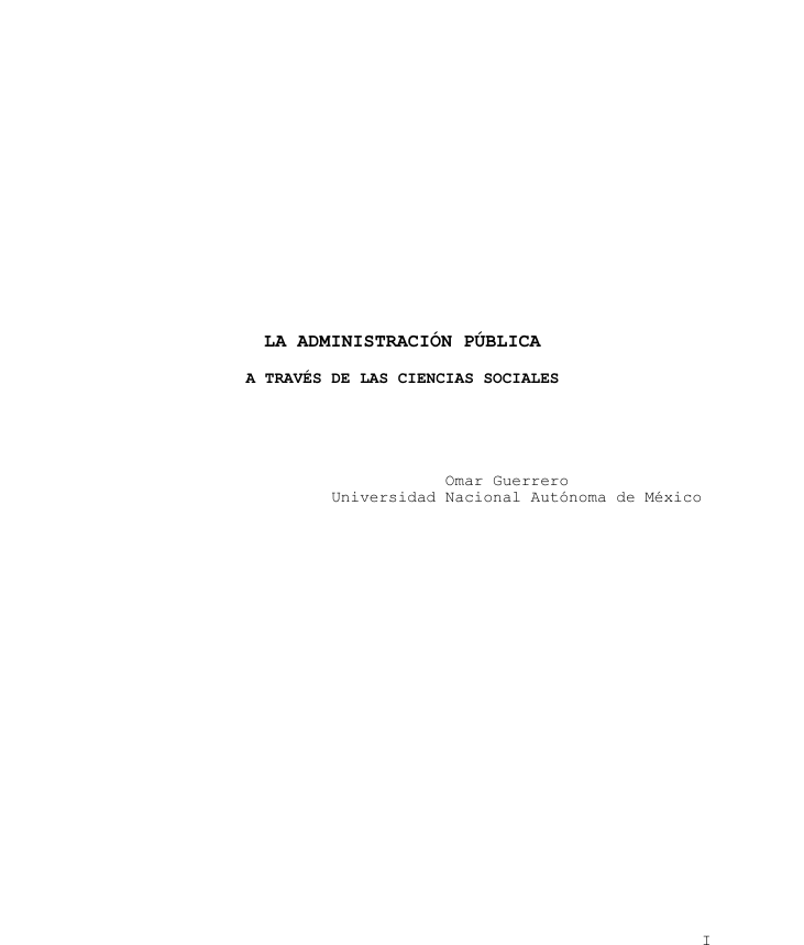 Portada de LA ADMINISTRACIÓN PÚBLICA A TRAVÉS DE LAS CIENCIAS SOCIALES