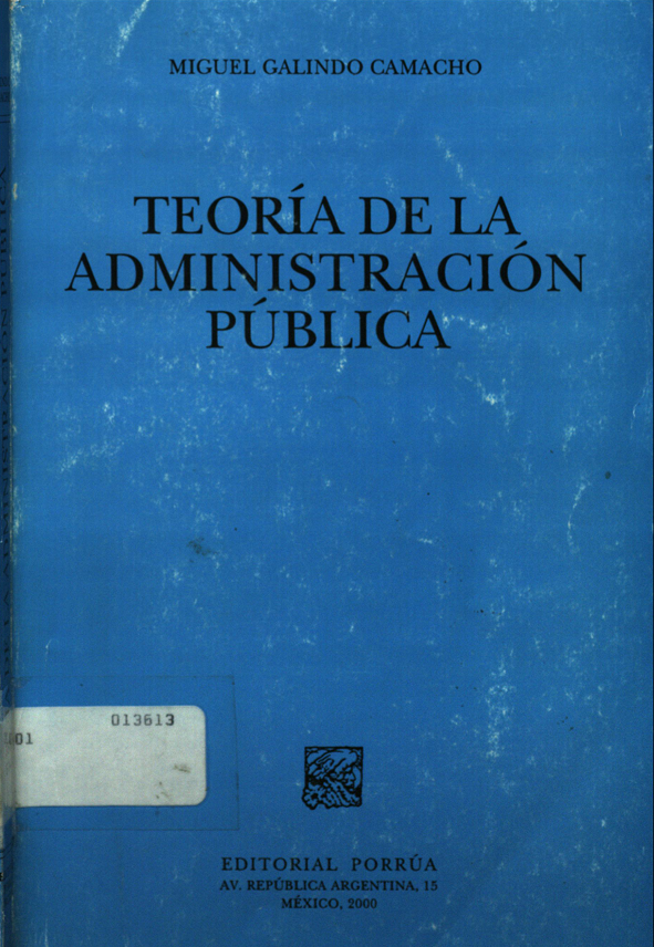 Portada de TEORÍA DE LA ADMINISTRACIÓN PÚBLICA