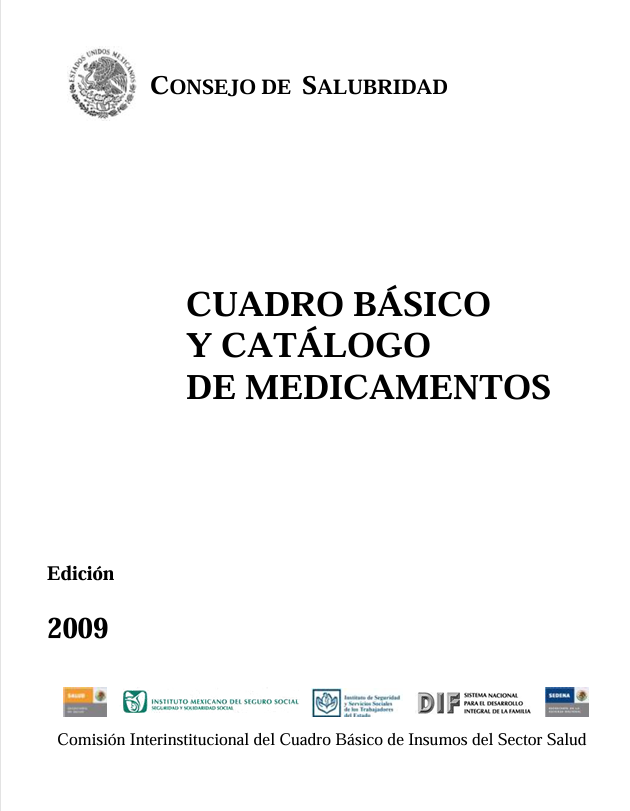 Portada de CUADRO BÁSICO Y CATÁLOGO DE MEDICAMENTOS