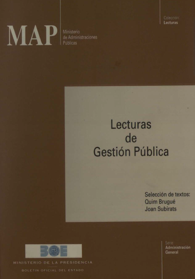 Portada de LECTURAS DE GESTIÓN PÚBLICA
